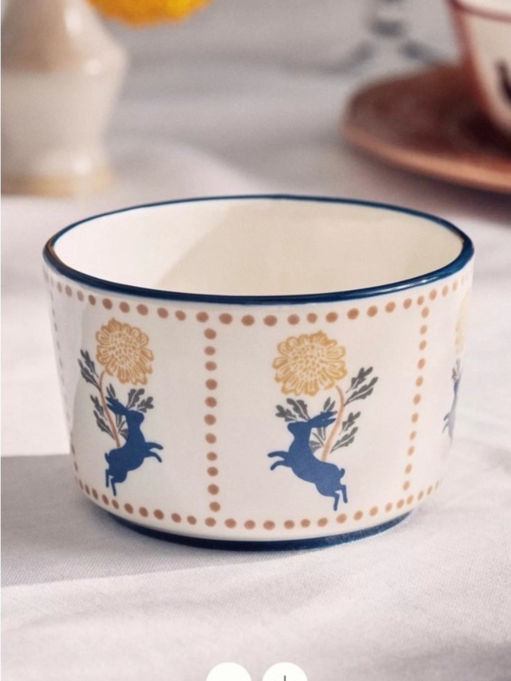 Anthropologie Millie Stoneware Bunny Rabbit Berry Basket